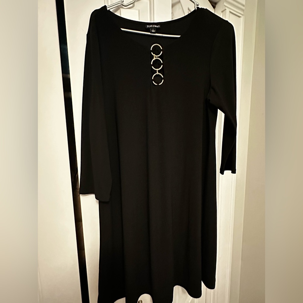 Black dress with ring details